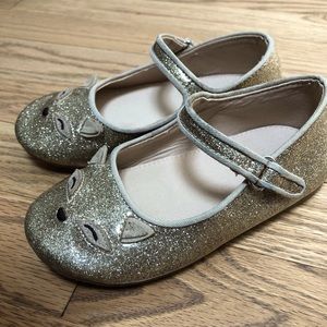 Baby Zara gold glitter ballet flats, size 25